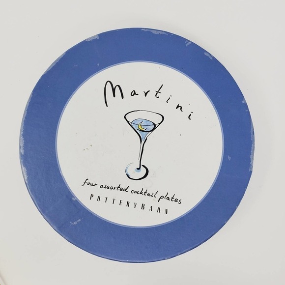 3. Pottery Barn Martini Cocktail Plates Set of 3 - Picture 9 of 9